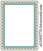 Fancy swirl orange teal frame Clip Art | u19080866 | Fotosearch