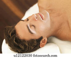 relaxar homem, em, spa