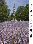 20,000, bandeiras americanas, para, dia comemorativo, boston, câmara comuns, boston, ma
