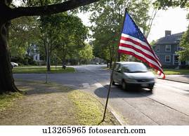 suv, campanhas, perto, bandeira e. u., ligado, dia comemorativo, concórdia, ma