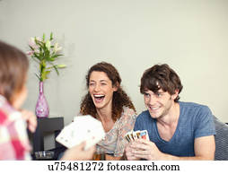 Friends playing cards