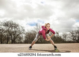Woman doing stretching exercise