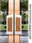 Detail wood carved door handles