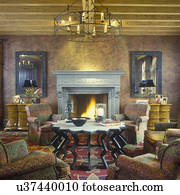 Jaspeado, pintura, efecto, en, paredes, en, dormitorio, con, wall-light