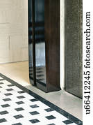 Mosaic tile on hallway floor