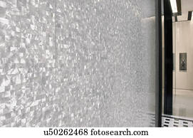 Silver mosaic tile wall