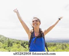 Portrait of athletic woman cheering