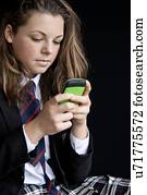 adolescente, texting
