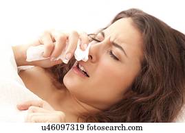 mulher, com, um, gelado