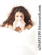 mulher, com, um, gelado