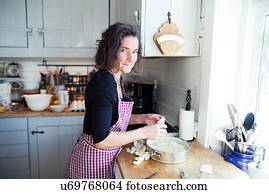 Alt, stahlblech, küchenutensilien, und, formt, hängender, von, decke