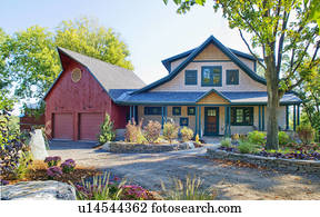 Exterior shot of a house with garage