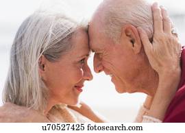 Senior couple on beach