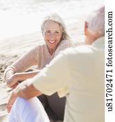 Senior couple on beach