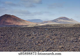 Rocky volcanic landscape, Lanzarote, Canary Islands, Spain