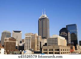 Skyline against clear sky