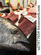Tuna fish on fish market