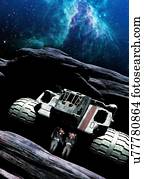 astronautas, e, mineração, arte espacial