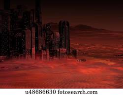 planeta, marte, em, futuro