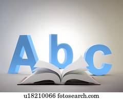 aprendizagem, a, alfabeto, artwork