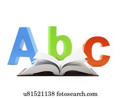 aprendizagem, a, alfabeto, artwork