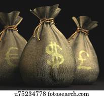 Bags of money, illustration