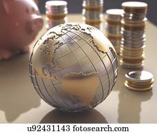 finanças globais, ilustração