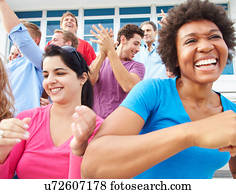 Audience Dancing At Outdoor Concert Performance