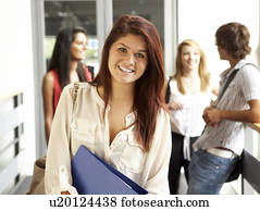 estudantes, em, faculdade