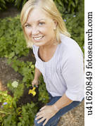 Senior woman gardening