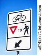 Information sign on clear sky