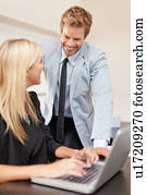 Business people working on laptop