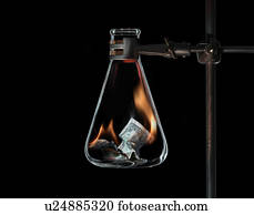 Money burning in beaker