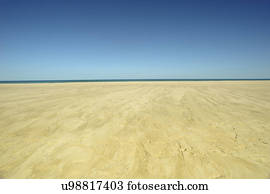 Sand plateau and horizon over water