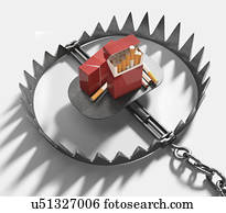 armadilha urso, com, cigarros