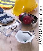 construção, equipamento segurança