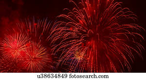 dia independência, celebração, com, fogos artifício