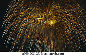 dia independência, celebração, com, fogos artifício