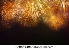 dia independência, celebração, com, fogos artifício