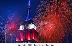 dia independência, celebração, com, fogos artifício