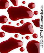Blood against a white background.