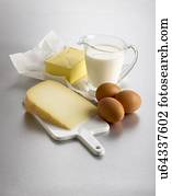 Dairy foods, studio shot.