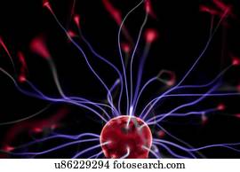 Plasma ball against a black background.