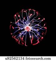 Plasma ball against a black background.