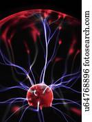 Plasma ball against a black background.