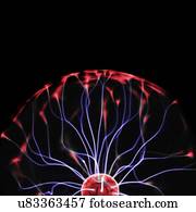 Plasma ball against a black background.