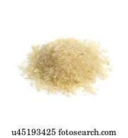 Rice against a white background.