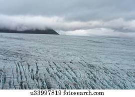 Low cloud at Skalafellsjokull glacier, Iceland