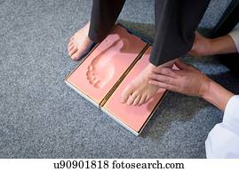 Making a foot imprint mould for orthopaedic foot support