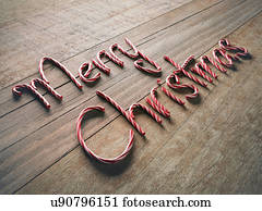 Merry christmas written with candy canes